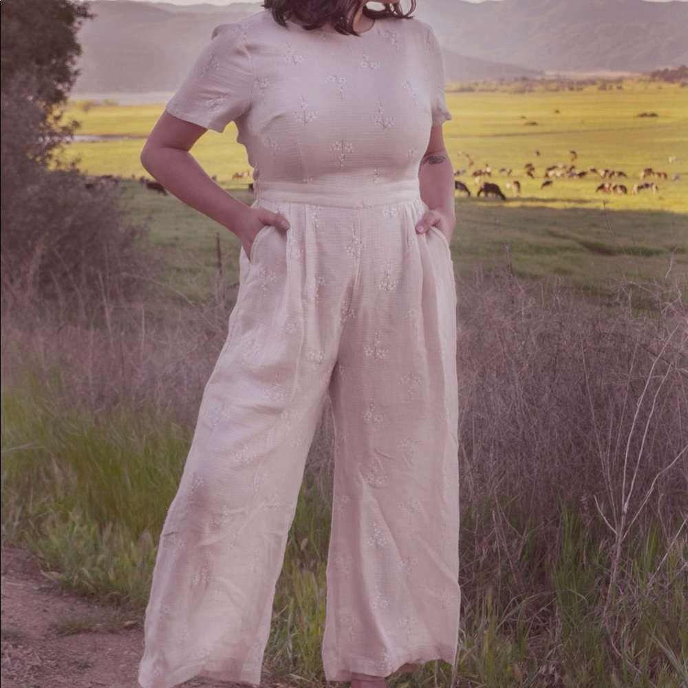 Floral Jumpsuit with Back button detail